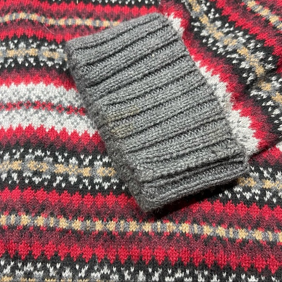 Eddie Bauer Fair Isle Wool Angora Blend Womens Sweater Button Front Cowl Neck XL - Picture 7 of 11